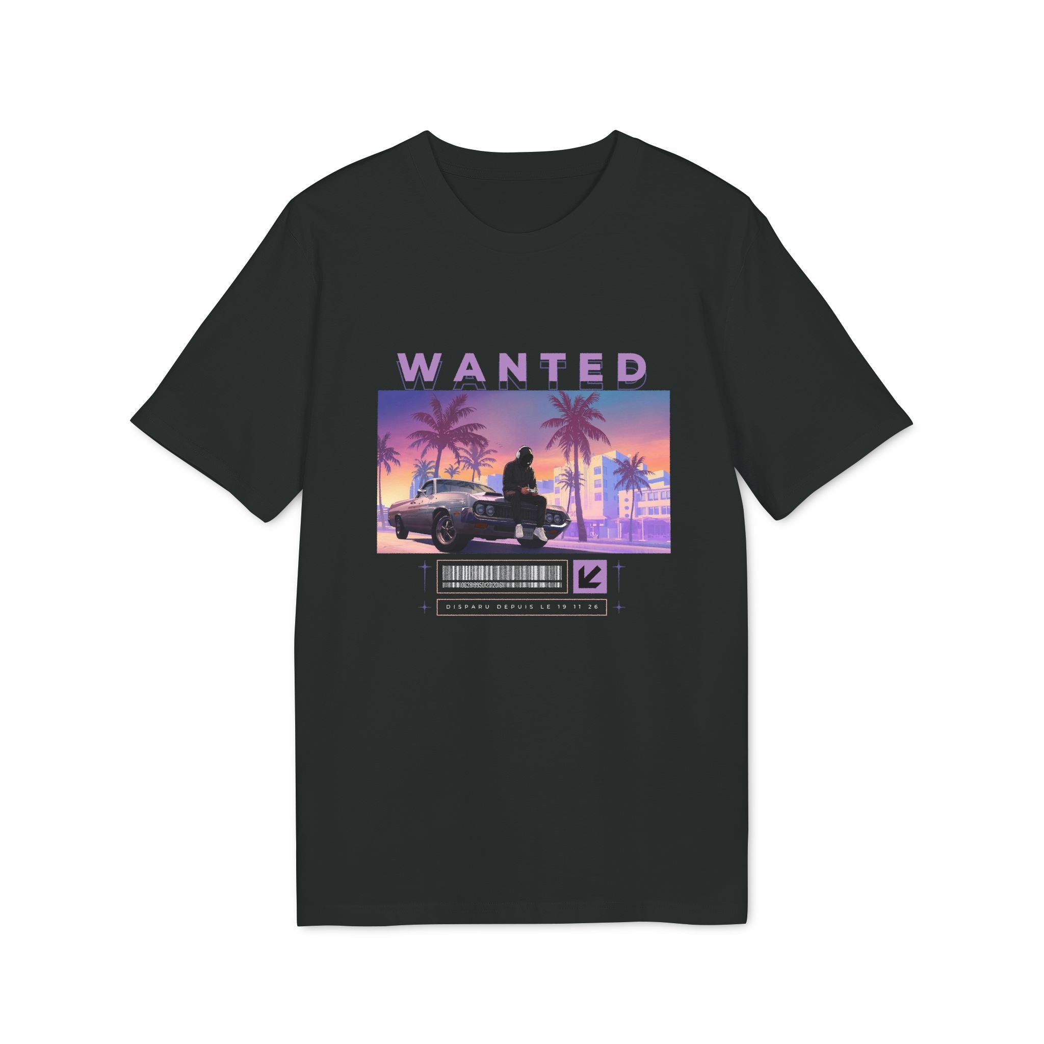T-Shirt GTA Humour Wanted - Black