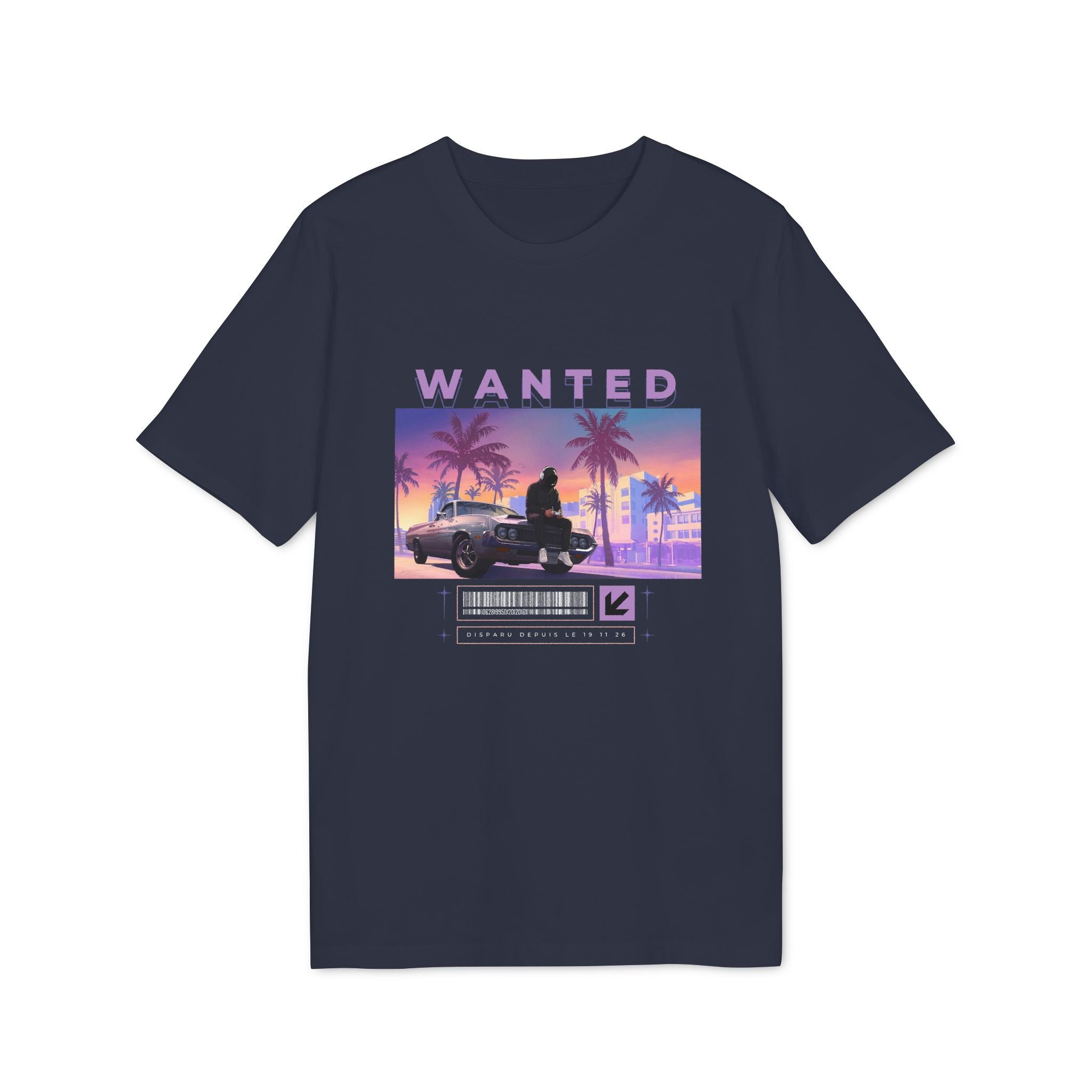 Copy of T-Shirt GTA Humour Wanted - Blue Navy